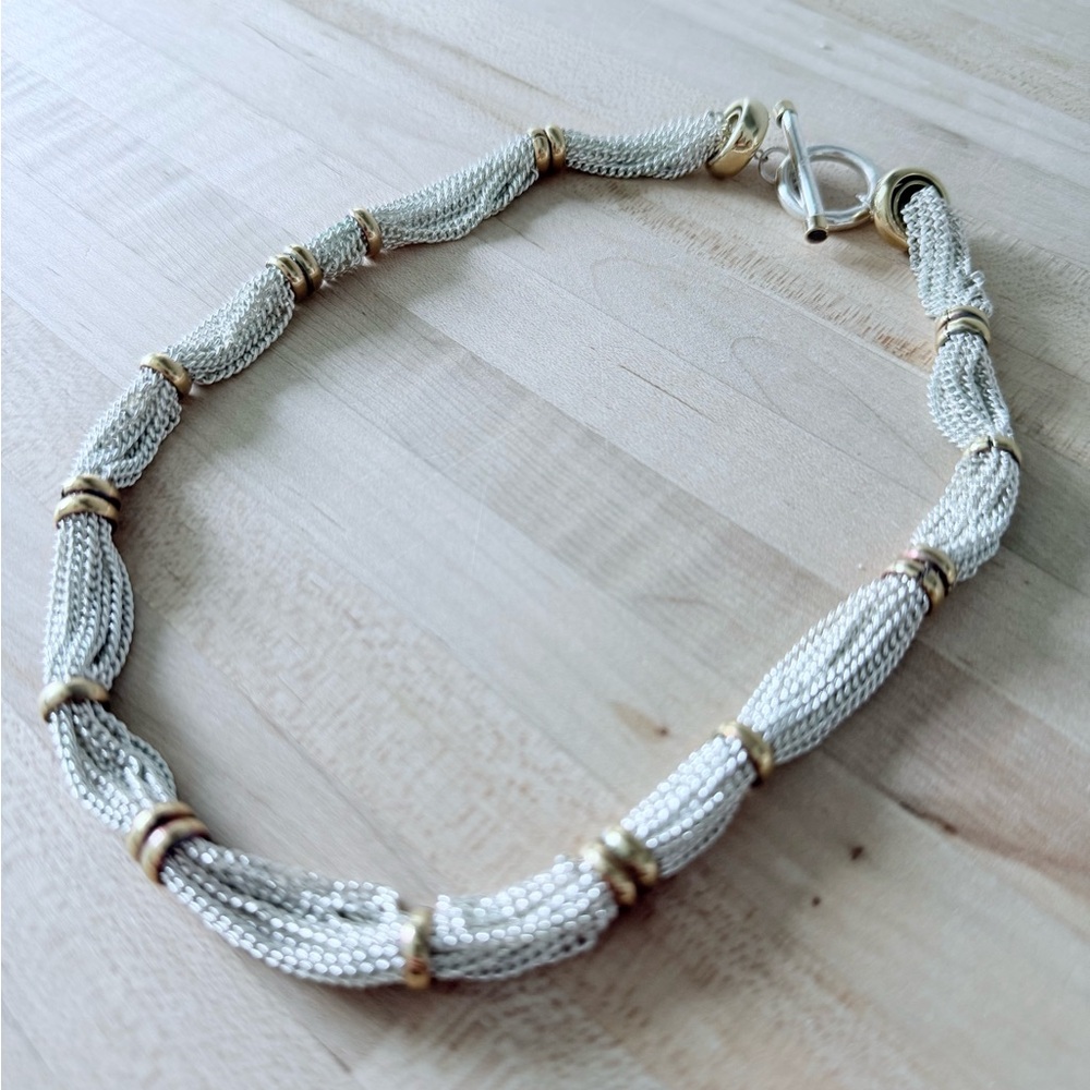 Silver and Gold Metal Women's Necklace